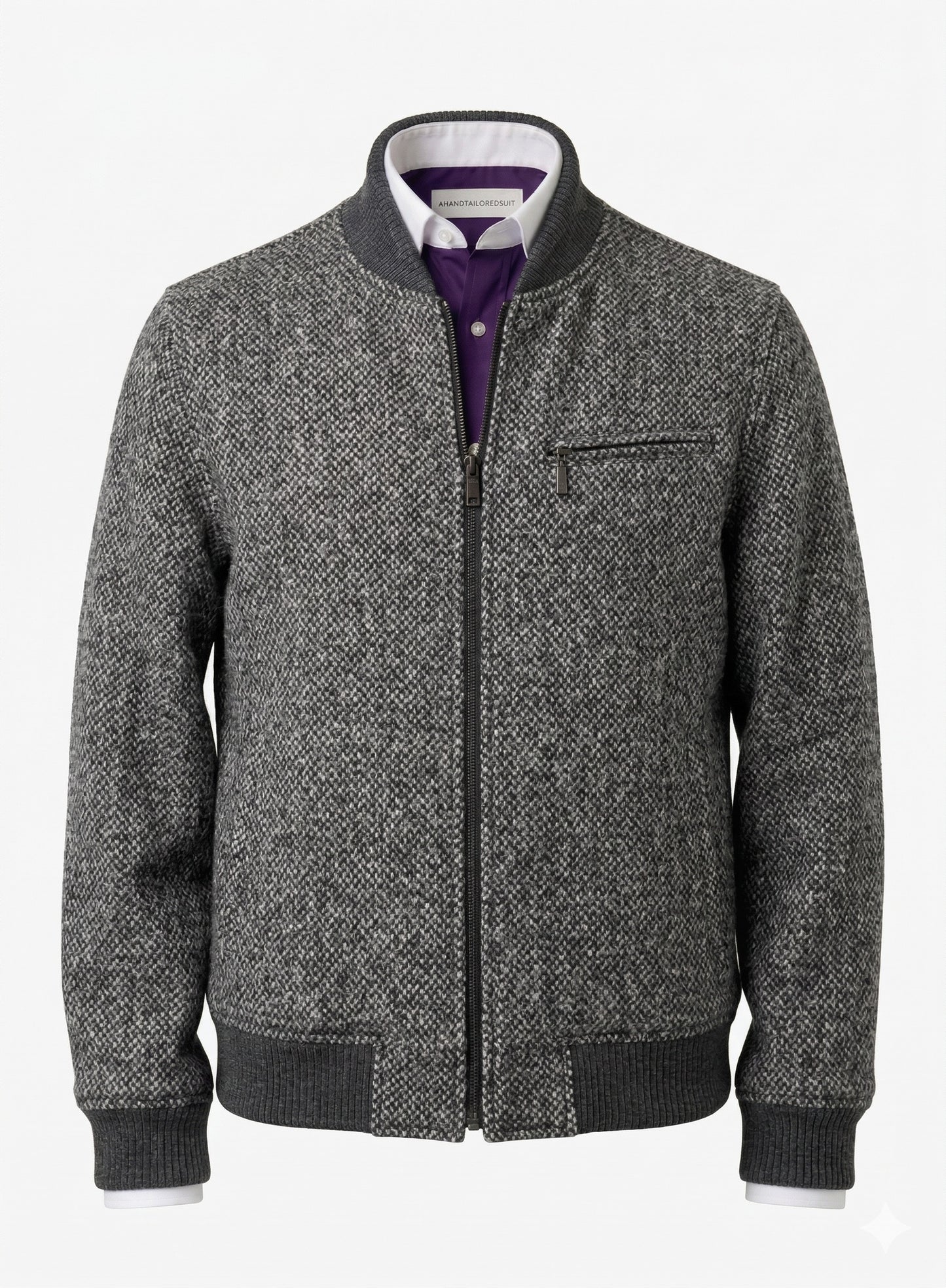 Tweed Bomber Jacket grey barleycorn