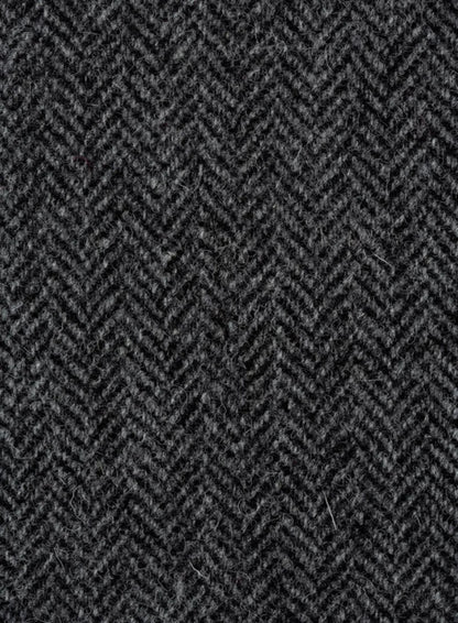 Tweed dark grey & black herringbone.