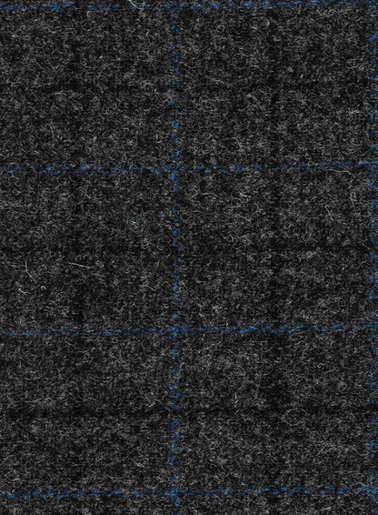 Harris Tweed fabric in a grey & blue check