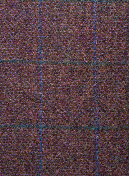 Tweed purple & green herringbone with an overcheck