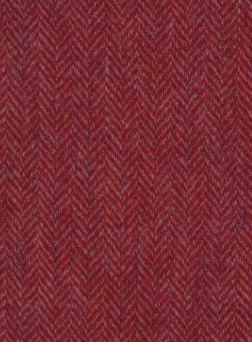 Tweed red & pink herringbone 