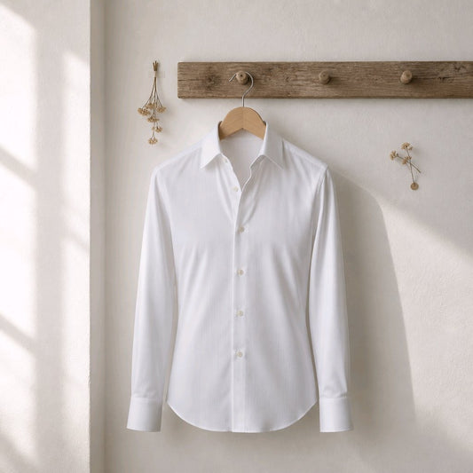 White Plain Cotton/Stretch Shirt Style No: 901-1