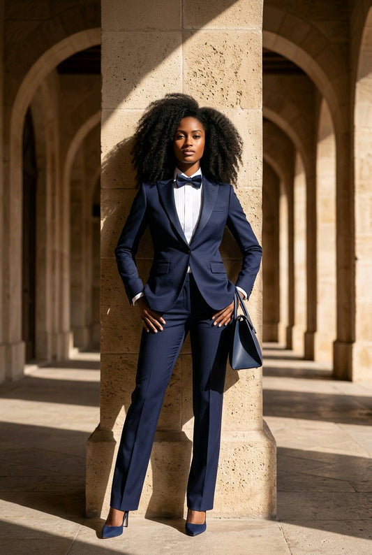 Women's Navy Birdseye Evening Jacket Plus Matching Trousers Super 110.S