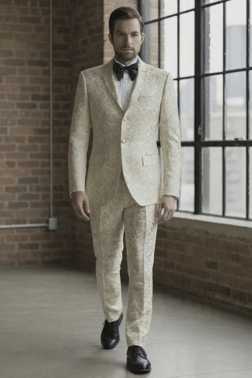 Tuxedo Gold and Ivory Jacquard Jacket  