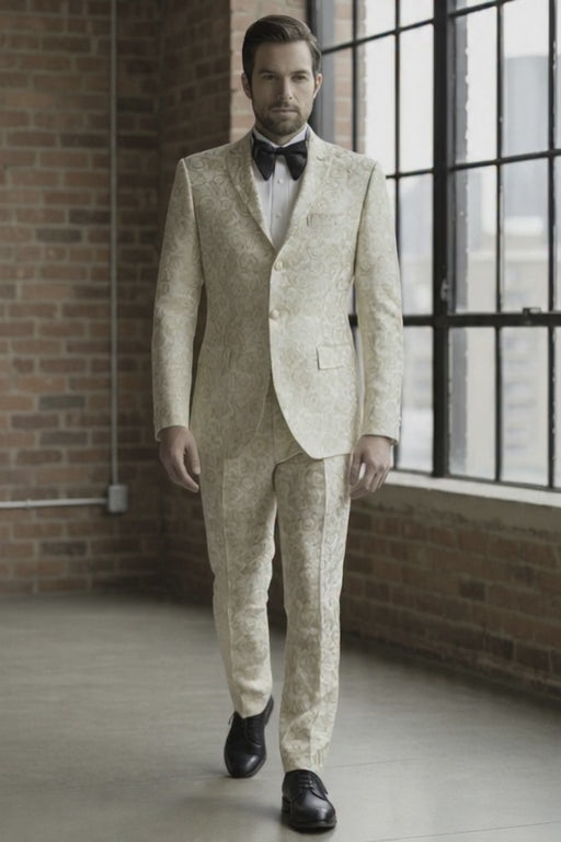 Tuxedo Gold and Ivory Jacquard Jacket  
