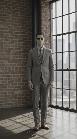 Grey Single Breasted / Two Piece Suit Italian Pure Wool