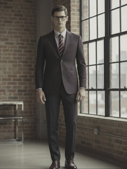 Dark Burgundy Single Breasted / Two Piece Suit