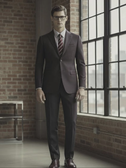 Dark Burgundy Single Breasted / Two Piece Suit