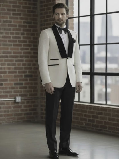 Tuxedo Ivory Brocade Jacket, Style Number J39102/200
