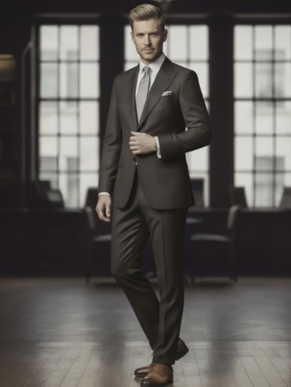 Brown Check Single Breasted Jacket / Plus Brown Check Matching Trousers