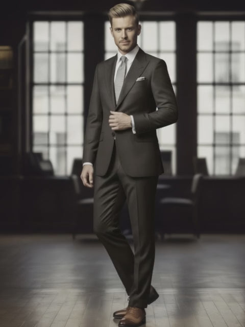 Brown Check Single Breasted Jacket / Plus Brown Check Matching Trousers