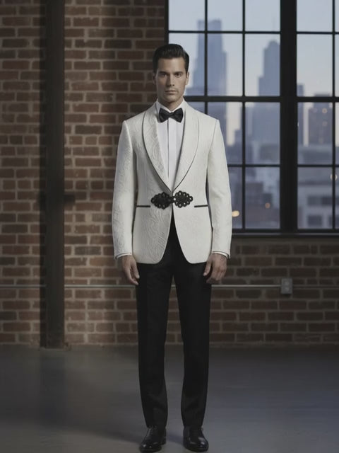 Man wearing a white tuxedo