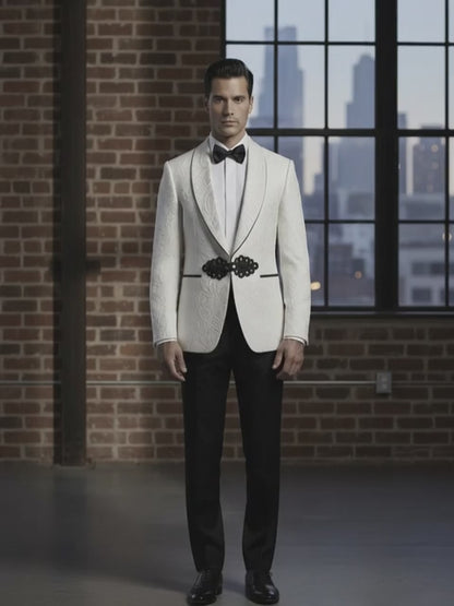 Man wearing a white tuxedo