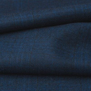 H7100 - Navy Tram Check W/ Blue Black OC (300 grams / 10 Oz) - A Hand Tailored Suit
