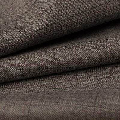 H7109 - Grey Tram Check W/ Lilac Black OC (300 grams / 10 Oz) - A Hand Tailored Suit