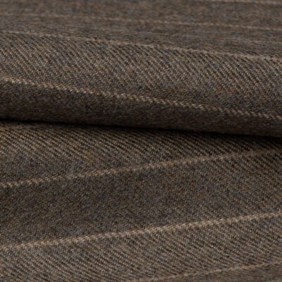 H7118 - Dark Stone W/ Beige Chalk Stripe (300 grams / 10 Oz) - A Hand Tailored Suit