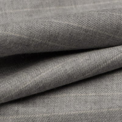 H7119 - Light Grey W/ White Chalk Stripe (300 grams / 10 Oz) - A Hand Tailored Suit