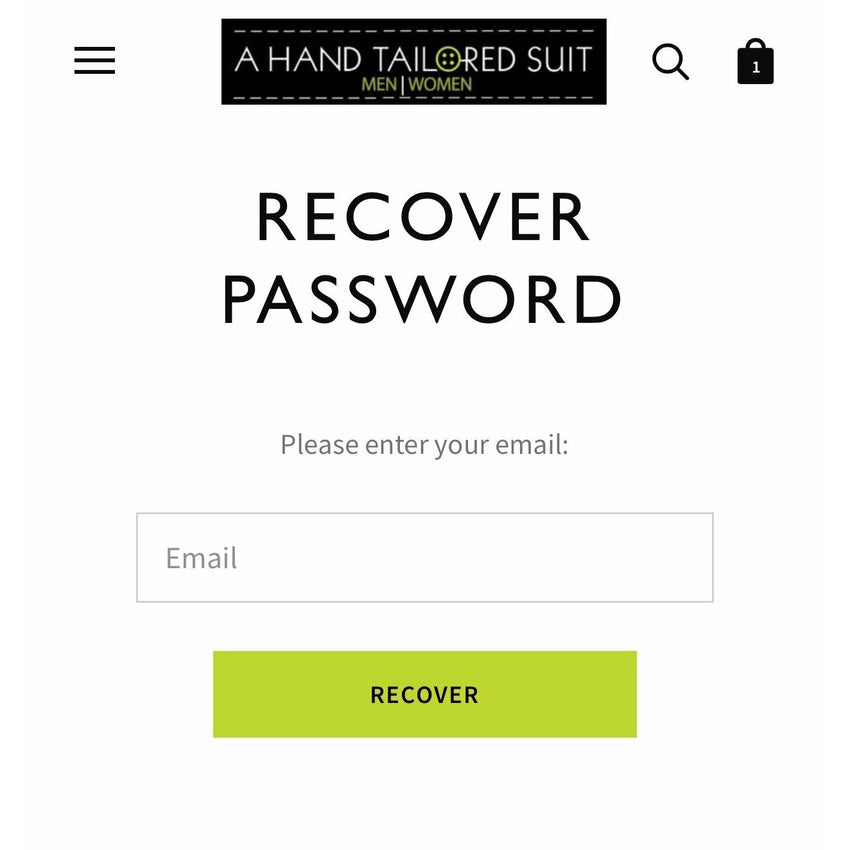 Password Reset - A Hand Tailored Suit