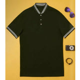 Polo Top - Stripe Collar & Cuff - 100% Cotton - A Hand Tailored Suit